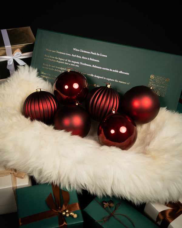 Set of 6x15cm · Burgundy Baubles · LONDON ROYAL